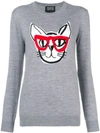Markus Lupfer Natalie Intarsia Geek Cat Sweater - Grey