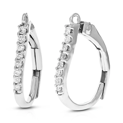 Vir Jewels 1/10 Cttw Round Lab Grown Diamond Hoop Earrings .925 Sterling Silver Prong Set 1/2 Inch