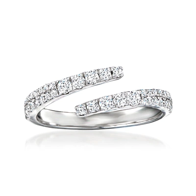 Ross-simons Diamond Bypass Ring In Sterling Silver In White