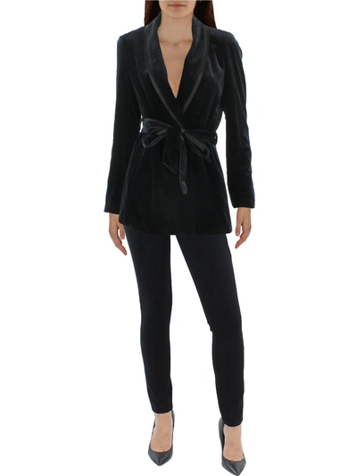 Tahari Asl Womens Velvet Shawl Collar One-button Blazer In Black