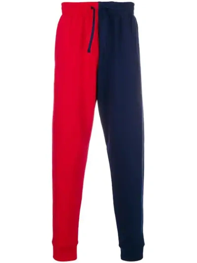 Cedric Charlier Colourblock Joggers In Blue ,red