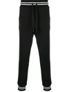 Dolce & Gabbana Striped Rib Track Trousers In Black