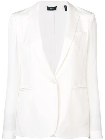Theory Plunge Single Breasted Blazer - Neutrals