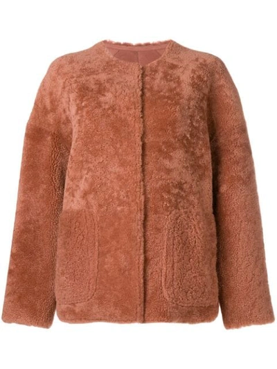 Yves Salomon Meteo Boxy Textured Jacket - Pink