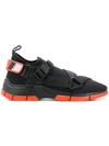 Prada Xy Webbing-trimmed Neoprene Sneakers - Black
