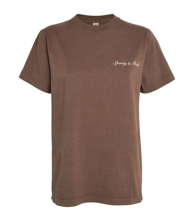 Sporty And Rich Syracuse T-shirt In Brown