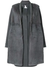 Manzoni 24 Mink Fur Fitted Coat In Grey