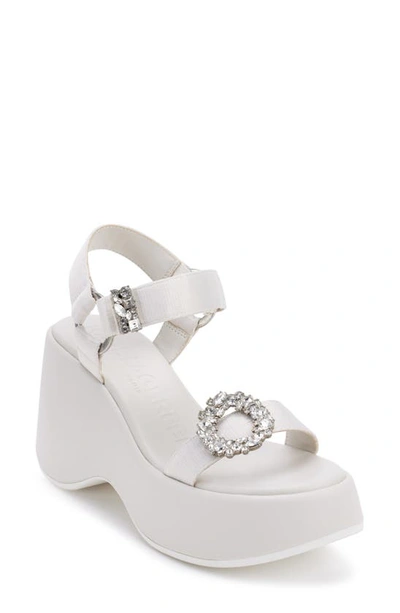 Karl Lagerfeld Kiana Platform Sandal In Soft White