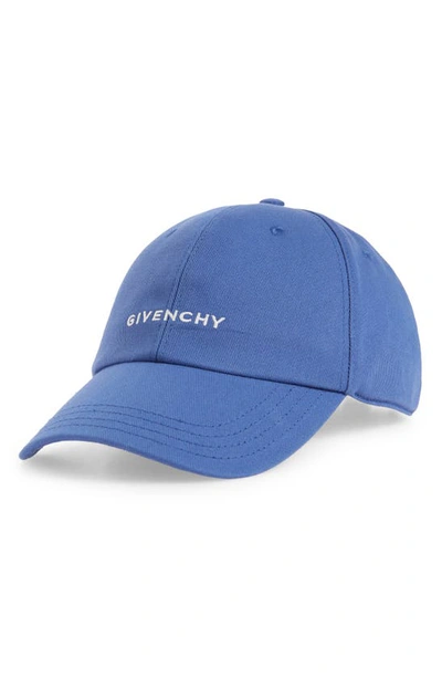 Givenchy 4g Embroidered Twill Baseball Cap In 433-royal Blue