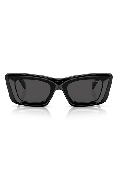 Prada 52mm Cat Eye Sunglasses In Black
