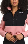 The North Face Denali Water Repellent Crop Jacket In Shady Rose/ Tnf Black