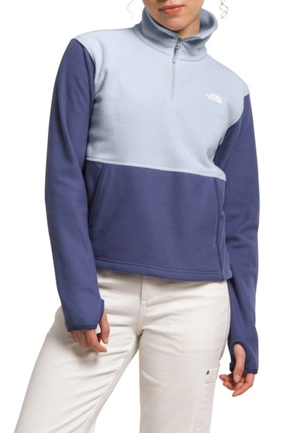 The North Face Alpine Polartec® Fleece Stand Collar Top In Cave Blue/ Dusty Periwinkle