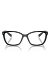 Prada 53mm Rectangular Optical Glasses In Black