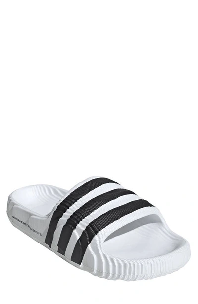 Adidas Originals Adilette 22 Slide Sandal In White/ White/ Black
