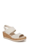 Bzees Reveal Crystal Embellished Wedge Sandal In White Fabric