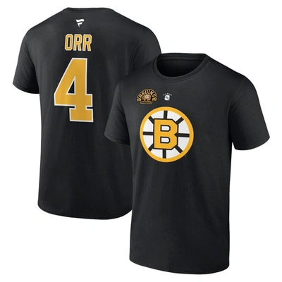 Fanatics Branded Bobby Orr Black Boston Bruins Centennial Authentic Stack Retired Player Name & Numb