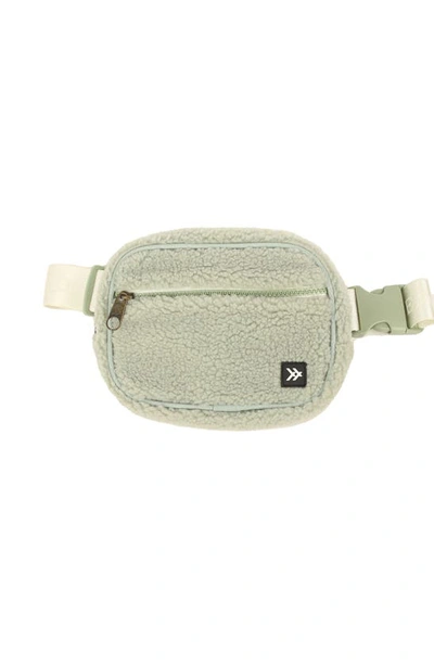 Thread Wallets Faux Shearling Fanny Pack In Sage