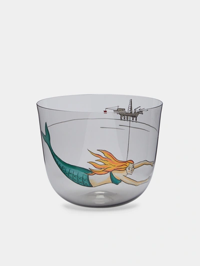 Lobmeyr High Seas Hand-painted Crystal Tumbler In Grey