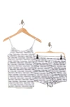 Calvin Klein Stretch Cotton Camisole & Shorts Pajamas In Core Outline