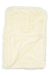Bcbg Faux Fur Throw Blanket In White Alyssum