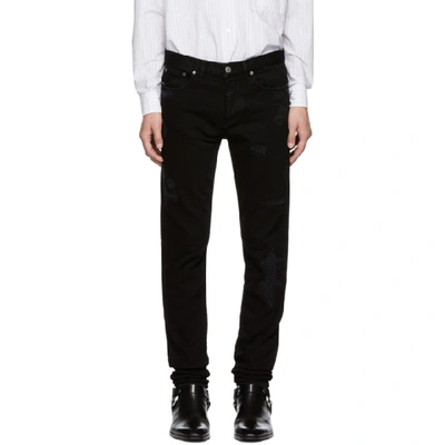 Givenchy Men's Destroyed Denim Skinny Jeans In 001 Black