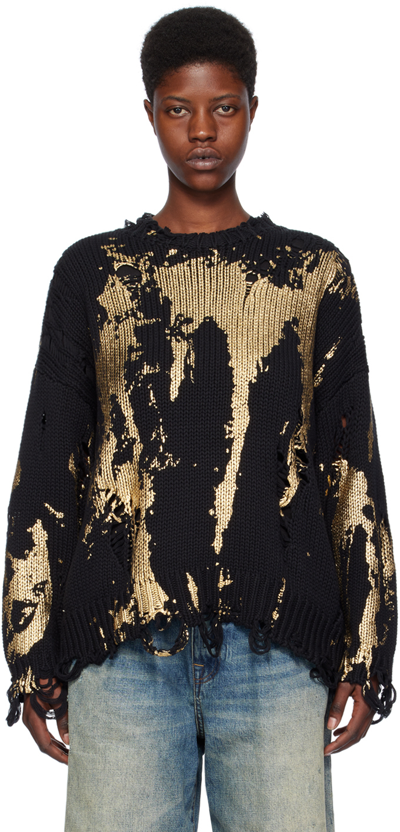 R13 Black Paint Splatter Sweater
