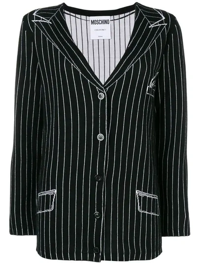 Moschino Blazer Knit Cardigan In Black
