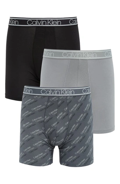 Calvin Klein Boxer Briefs In Gad Black/ Reflect