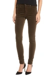 Ag The Farrah High Waist Velvet Jeans In Dried Seaweed