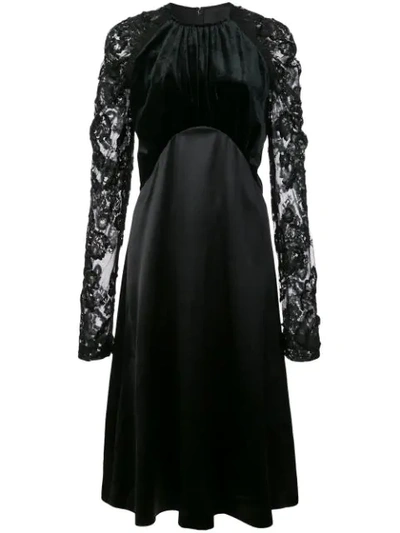 Jill Stuart Lace Sleeves Dress - Black