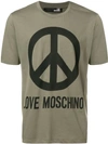 Love Moschino Peace Printed T In Green