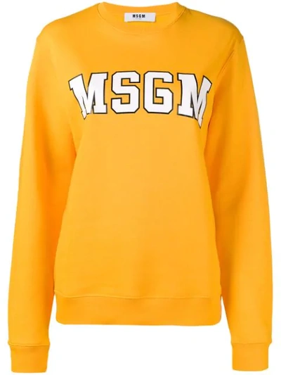 Msgm Logo Printed Sweatshirt - Yellow