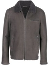 Desa Collection Shearling Lined Jacket In Grey