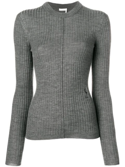 Chloé Ribbed Sweater In Grey