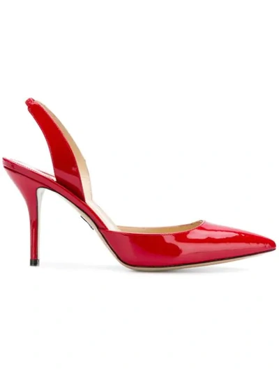 Paul Andrew Sling Back Pumps In Red