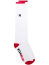 Msgm Logo Knit Socks - White