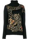 P.a.r.o.s.h . Sequin Embellished Dragon Sweater - Black