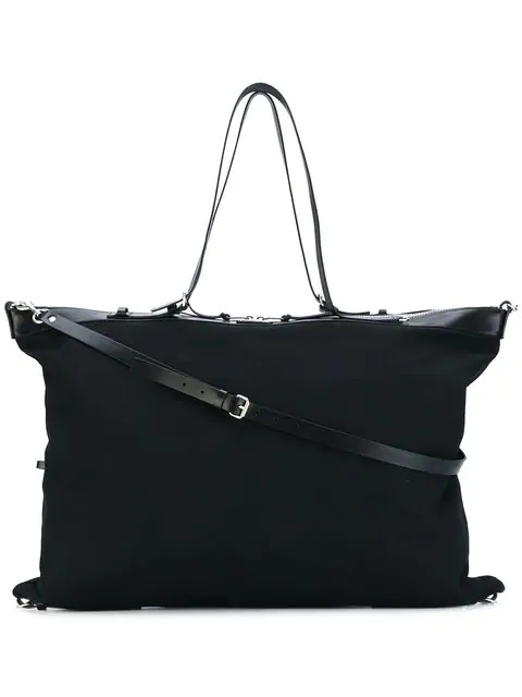 Saint Laurent Black Large Canvas Id Convertible Bag In 1000 Black ...
