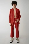 Acne Studios Boot Cut Trousers Red