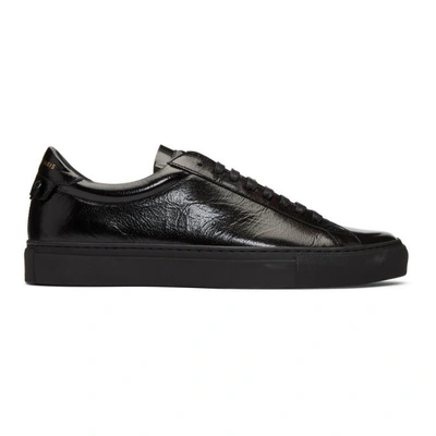 Givenchy Black Patent Urban Knots Sneakers In 001 Black