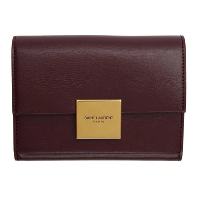 Saint Laurent Red Small Bellechasse Envelope Wallet In 6475 Red