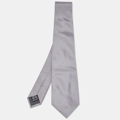 Pre-owned Valentino Garavani Grey Striped Silk Tie