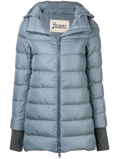 Herno Glove Insert Padded Jacket - Blue In Blue