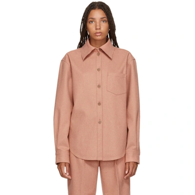 Acne Studios Flannel Button-down Shirt In Dusty Pink