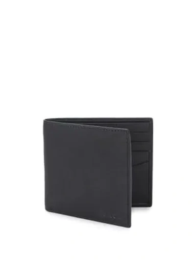 Barbour Leather Billfold Wallet In Navy