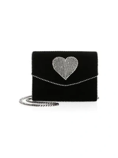 Les Petits Joueurs Lulu Disco Heart Crossbody Bag In Black