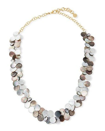 Nest Jewelry Mother-of-pearl Cluster Strand Necklace In Gray