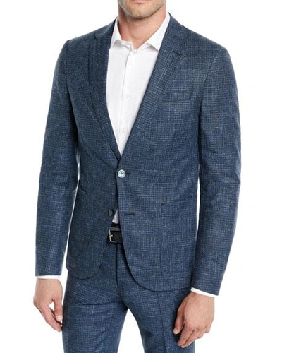 Hugo Boss Men's Micro-weave Wool/cotton Two-piece Suit In Gray