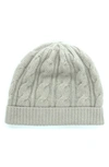 Portolano Cashmere Cable Knit Beanie In Pelican Grey