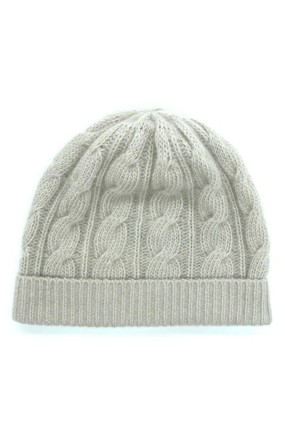 Portolano Cashmere Cable Knit Beanie In Pelican Grey